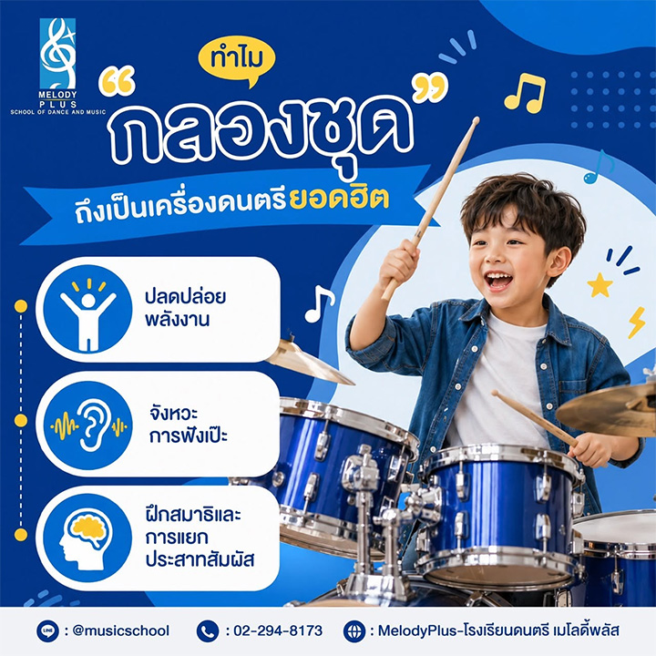 "สายลุย พลังงานล้นเหลือ ต้องไม่พลาดคอร์ส 'กลองชุด' ไม่ใช่แค่สนุก แต่การตีกลองช่วยพัฒนา